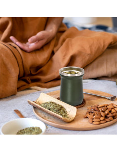 Taza de Yerba Mate AGH 148 ml Acero Inoxidable Verde Oscuro 2