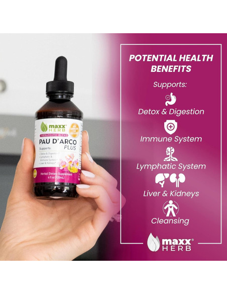 Maxx Herb Extracto de Pau D'Arco 120ml con Diente de León