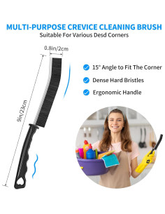 Cepillo de limpieza de ranuras 4TH - Cerdas duras, negro 2