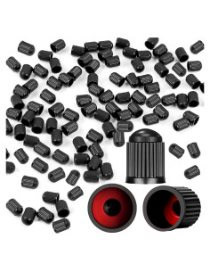 100 Tapones de Válvula de Neumático Guirnd con Anillo de Goma