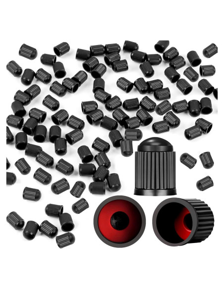 100 Tapones de Válvula de Neumático Guirnd con Anillo de Goma