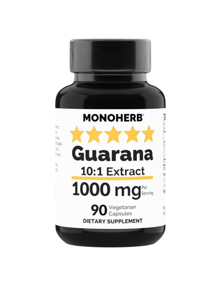 Extracto de Guaraná 1000 mg - 90 Cápsulas Vegetarianas