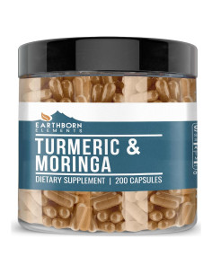 Cápsulas de Cúrcuma y Moringa Elementos de la Tierra 200 Unidades
