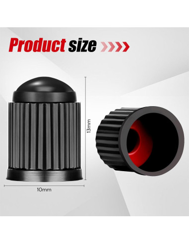 100 Tapones de Válvula de Neumático Guirnd con Anillo de Goma