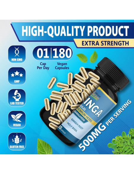 Cápsulas de Moringa Orgánica Cadane - 180 Cápsulas 6 Meses