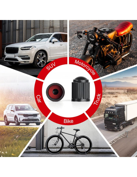 100 Tapones de Válvula de Neumático Guirnd con Anillo de Goma