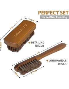 Juego de Cepillos de Limpieza de Cuero TAKAVU - 2 Piezas 2