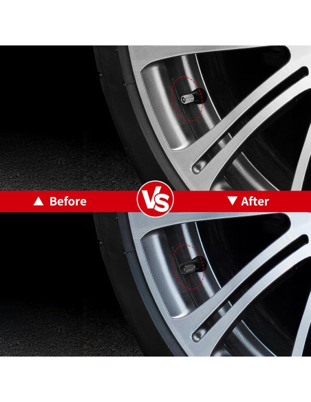 100 Tapones de Válvula de Neumático Guirnd con Anillo de Goma