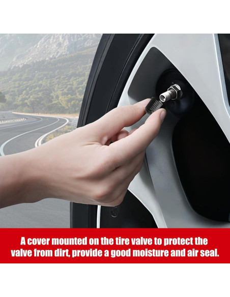 100 Tapones de Válvula de Neumático Guirnd con Anillo de Goma