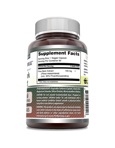 Extracto de Corteza de Pino Amazing Formulas 100mg 60 Cápsulas