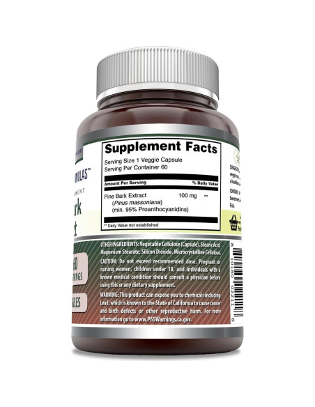 Extracto de Corteza de Pino Amazing Formulas 100mg 60 Cápsulas