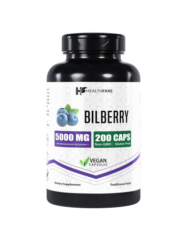 Extracto de Arándano 5000mg HealthFare | 200 Cápsulas Veganas | Sin Gluten