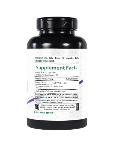 Extracto de Arándano 5000mg HealthFare | 200 Cápsulas Veganas | Sin Gluten