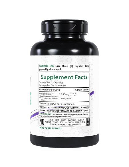 Extracto de Arándano 5000mg HealthFare | 200 Cápsulas Veganas | Sin Gluten