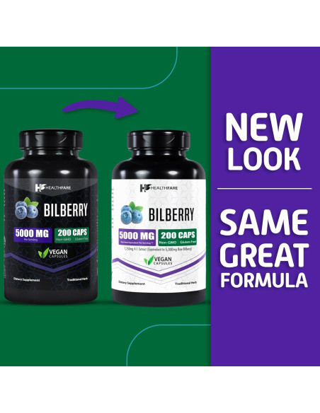 Extracto de Arándano 5000mg HealthFare | 200 Cápsulas Veganas | Sin Gluten
