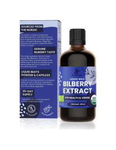 Extracto Líquido de Arándano Silvestre Orgánico 100ml - Suplemento Ocular