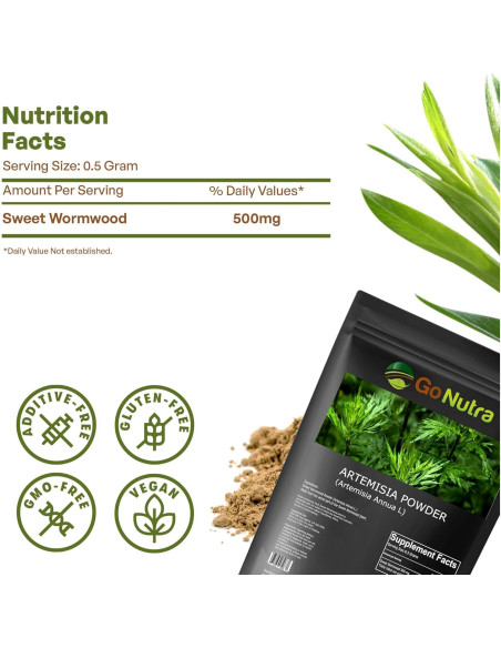 Polvo de Ajenjo Dulce Go Nutra 227 g - Artemisia Annua Pura