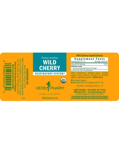 Extracto Líquido de Corteza de Cereza Silvestre Herb Pharm 60 ml - Paquete de 2