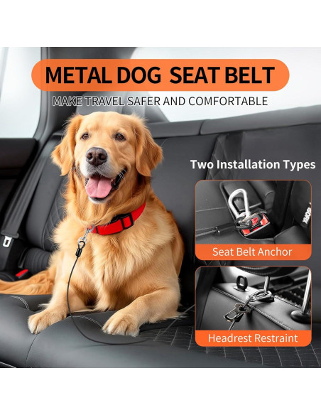 Cinturón de Seguridad para Perros Libbipaw 80cm Negro 2pcs