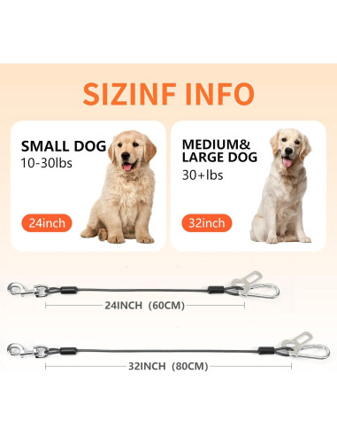 Cinturón de Seguridad para Perros Libbipaw 80cm Negro 2pcs