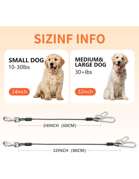 Cinturón de Seguridad para Perros Libbipaw 80cm Negro 2pcs