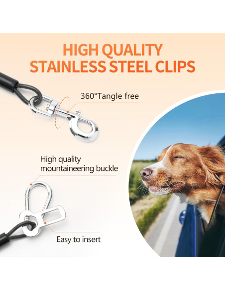 Cinturón de Seguridad para Perros Libbipaw 80cm Negro 2pcs