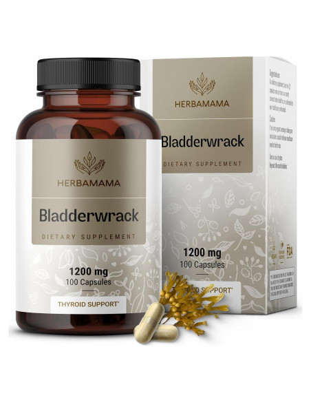 Cápsulas de Bladderwrack Herbamama 1200mg - Suplemento Vegano