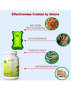 Gomitas Veganas de Musgo Marino y Ashwagandha Healing Drops 161g 2