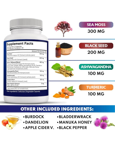 Suplemento de Musgo Marino Nueva Era 60 Cápsulas 408g