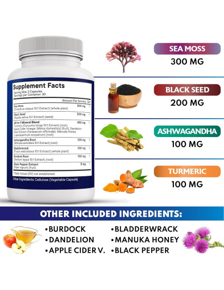 Suplemento de Musgo Marino Nueva Era 60 Cápsulas 408g