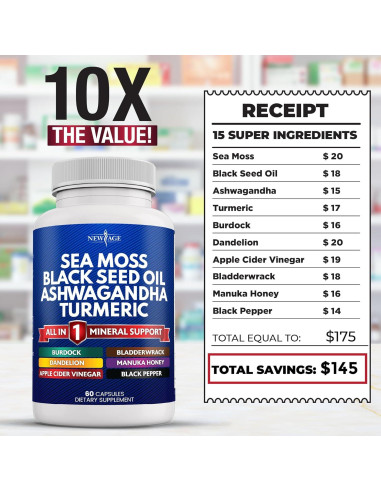 Suplemento de Musgo Marino Nueva Era 60 Cápsulas 408g