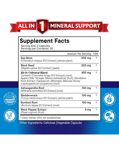 Suplemento de Musgo Marino Nueva Era 60 Cápsulas 408g