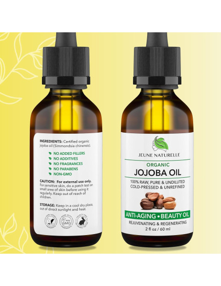 Aceite de Jojoba Orgánico Jeune Naturelle 60 ml - Puro y Sin Refinar