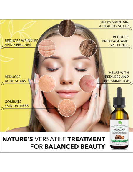 Aceite de Jojoba Orgánico Jeune Naturelle 60 ml - Puro y Sin Refinar