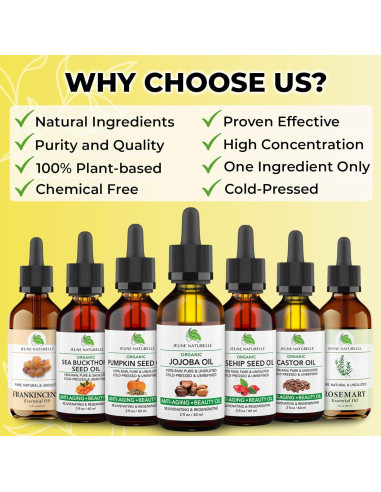 Aceite de Jojoba Orgánico Jeune Naturelle 60 ml - Puro y Sin Refinar