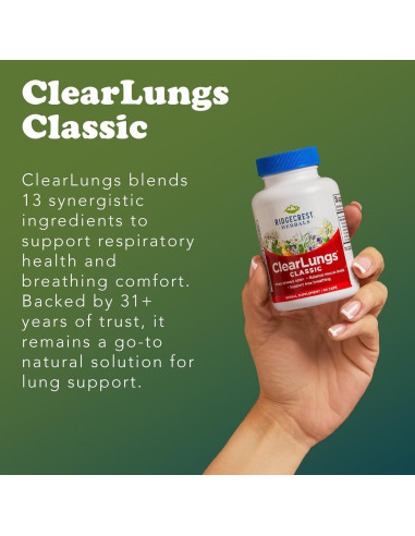 ClearLungs Classic RidgeCrest Herbals 60 Caps Suplemento Pulmonar