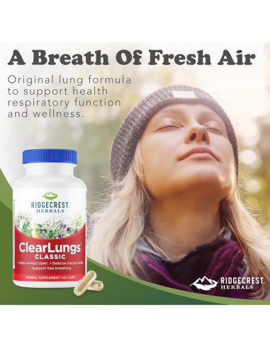 ClearLungs Classic RidgeCrest Herbals 60 Caps Suplemento Pulmonar