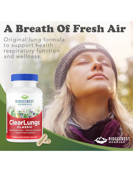 ClearLungs Classic RidgeCrest Herbals 60 Caps Suplemento Pulmonar