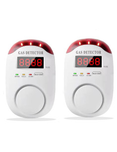 Detector de Gas Natural Colorwell WA886 - 2 PCS, Alarma 85 dB