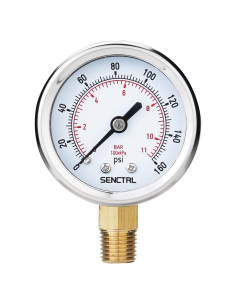 Manómetro 0-11 Bar SENCTRL, Dial 5 cm, Acero Inoxidable