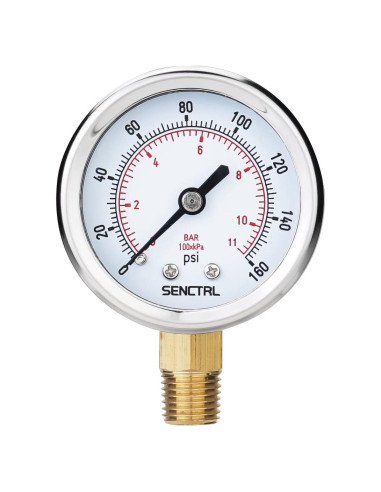 Manómetro 0-11 Bar SENCTRL, Dial 5 cm, Acero Inoxidable