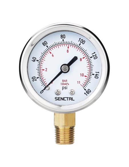 Manómetro 0-11 Bar SENCTRL, Dial 5 cm, Acero Inoxidable
