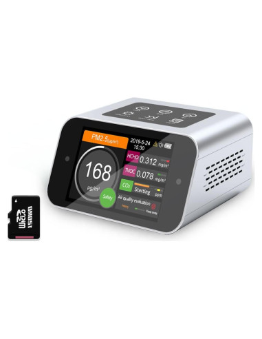 Medidor de Calidad del Aire BRWISSEN TECH BR-A PM+TVOC+HCHO+CO2