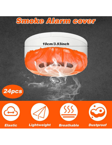 Cubiertas de Alarma de Incendio Tyqour 24 Pcs Naranja 10 cm