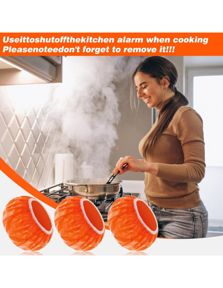 Cubiertas de Alarma de Incendio Tyqour 24 Pcs Naranja 10 cm