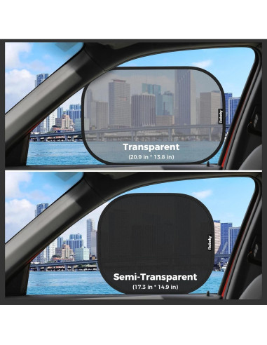 Cortinas Solares para Auto Roberly 4 Pack UV 98% 53x36 cm