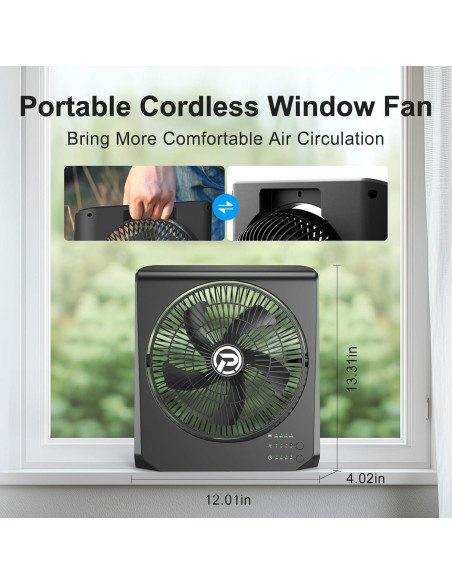 Ventilador de caja portátil Cmyfato F016 10" recargable 20000mAh