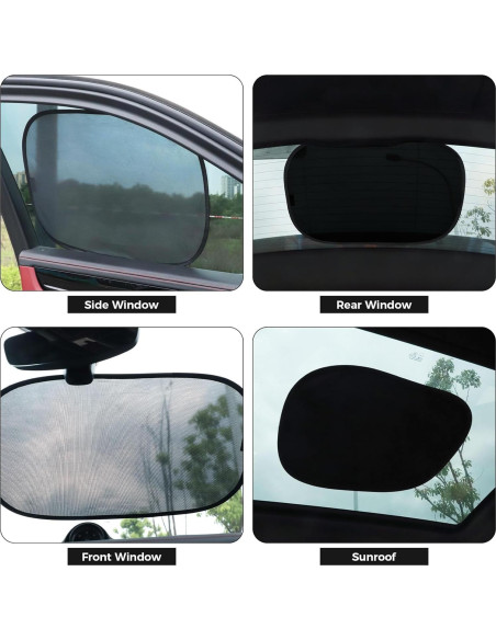 Cortinas Solares para Auto Roberly 4 Pack UV 98% 53x36 cm Cortinas Solares para Auto Roberly 4 Pack UV 98% 53x36 cm
