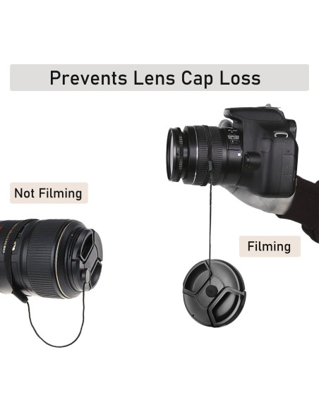 6 Sujeciones de Tapa de Lente QQM para Cámaras DSLR y Sin Espejo