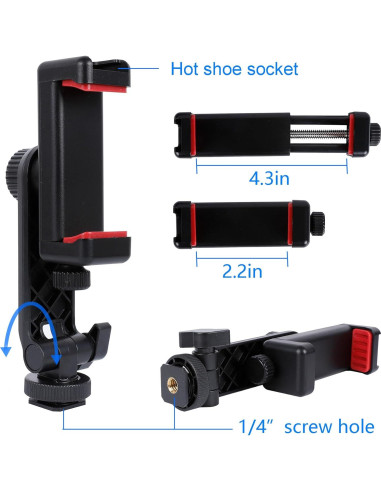 Adaptador de Montaje para Trípode de Teléfono Shenzhen R6-Rojo